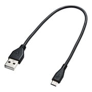 2A対応マイクロUSBケーブル 充電・通信用 0.2m ブラック KU-2AMCB02