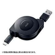 2.1A対応 巻取りマイクロUSBケーブル 充電・通信用 0.1~1m ブラック KU-M102AMCB