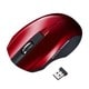 静音ワイヤレスブルーLEDマウス レッド MA-WBL33R