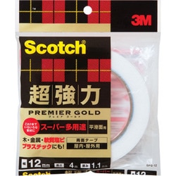 スコッチ 超強力両面テープ プレミアゴールド スーパー多用途 SPS-12