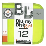 Blu-ray/DVD/CD用 ディスクケース 12枚 ライムイエロー BD-080-12LY