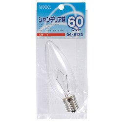 白熱電球 シャンデリアランプ E17口金 60W LB-C2760-C 04-6133