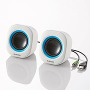 コンパクト 2.0chスピーカー 1W×2 USB電源 ホワイト/ブルー MS-P06UWB