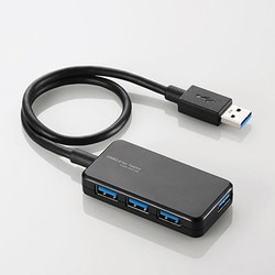 USB3.0ハブ 4ポートタイプ ケーブル30cm ブラック U3H-A411BBK