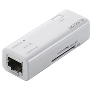 無線LANルータ親機 コンパクト カードリーダーライター機能搭載 300Mbps ホワイト WRH-300CRWH