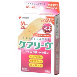 ニチバン 救急絆創膏 ケアリーヴパワー＆フィット Mサイズ 21mm×70mm 26枚 CLP26M