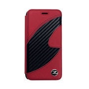 NZ-P47B1/RD [iPhone 6/6s 4.7インチ専用 NISSAN/FAIRLADY Z 公式ライセンス 本革手帳型ケース レッド(カーボン部ブラック)]