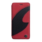 NZ-P55B1/RD [iPhone 6 Plus/6s Plus 5.5インチ専用 NISSAN/FAIRLADY Z 公式ライセンス 本革手帳型ケース レッド(カーボン部ブラック)]
