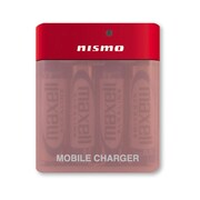 NISSAN/nismo 公式ライセンス 単三乾電池4本型 充電器 USBポート レッド NMBJ-USB/RD