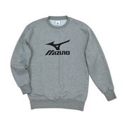 A60MF10305 [スウェットシャツ ミズノビッグロゴ メンズ M グレー杢×ブラック]