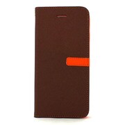 I6N06-14D408-19 [iPhone 6/6s 4.7インチ用ケース Fantastick Two tone Diary ダークブラウン/オレンジ]