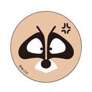 ポリカバッジ ぼのぼの アライグマくん フェイス [キャラクターグッズ]