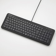 有線コンパクトキーボード Windows用 メンブレン式 USB-PS 2変換コネクタ付 ブラック TK-FCM074PBK