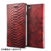 VR_655CSGLPT_RD [iPhone 6 Plus 5.5インチ対応 PYTHON diary ブックタイプ手帳型 本革フリップレザーケース メタルレッド]