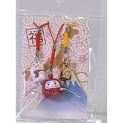 鈴根付3個セット 福招き