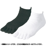 PR-S021 [5本指薄手ショートソックス すべり止め付き メンズ 25.0～27.0cm ブラック]