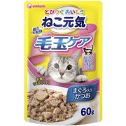 ねこ元気総合栄養食パウチ 毛玉ケア まぐろ入りかつお 60g