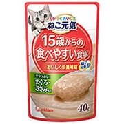ねこ元気総合栄養食パウチ 15歳からの食べやすい食事 すりつぶしまぐろ・ささみ入り 40g