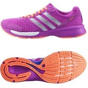adizero CS boost W 25.5cm ランニングシューズ レディース フラッシュピンクS15×ランニングホワイト×フラッシュオレンジS15 [B39812]