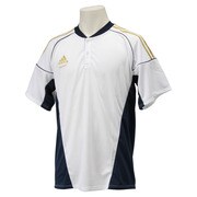 GYJ76-S89938-J/S [adidas Professional 2ボタンベースボールシャツ Sサイズ WH/ｶﾚｯｼﾞﾈｲﾋﾞ]