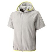 KBA01-S91483-J/L [M Revoスウェットショートスリーブジャケット Lサイズ Mグレイヘザー]