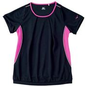 J2MA527509 [ランニングTシャツ シェルライン ソーラーカット レディース Lサイズ ブラック]