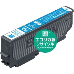 互換リサイクルインクカートリッジ エプソン ICC70L シアン（染料） ECI-E70L-C