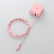 スマートフォン・タブレット用AC充電器 2A出力 2台同時充電 1.5m ピンク MPA-ACMCC151PN