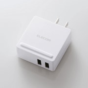 スマートフォン・タブレット用AC充電器 2A出力 2台同時充電 ホワイト MPA-ACUCN002WH