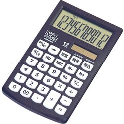 電卓 ハンディータイプ モノカラー 12桁 ブラック ECH-2101T-D