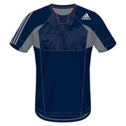 KAZ96-S91449-J/S [REVO トレーニング 半袖Tシャツ メンズ Sサイズ カレッジネイビー/グレー]