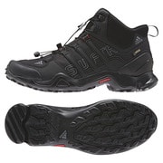 アウトドアシューズ 防水トレッキングシューズ TERREX SWIFT R MID GTX (テレックス スウィフト R ミッド GTX) 28.0cm コアブラック/ビスタグレー S15/パワーレッド [B44136-280]