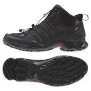 アウトドアシューズ 防水トレッキングシューズ TERREX SWIFT R MID GTX (テレックス スウィフト R ミッド GTX) 26.5cm コアブラック/ビスタグレー S15/パワーレッド [B44136-265]