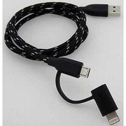 デュオケーブル Apple MFi Lightningアダプタ&Micro USBケーブル 1m ブラック IBP-DCBLK
