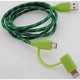 デュオケーブル Apple MFi Lightningアダプタ&Micro USBケーブル 1m グリーン IBP-DCGRN