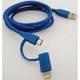 デュオケーブル Apple MFi Lightningアダプタ&Micro USBケーブル 1m ブルー IBP-DCBLU