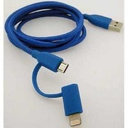 デュオケーブル Apple MFi Lightningアダプタ&Micro USBケーブル 1m ブルー IBP-DCBLU
