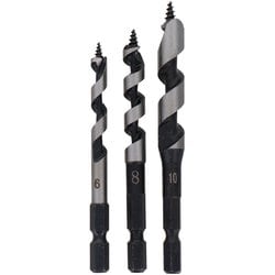 ショート木工ドリルセット 3本入り 6/8/10mm TWD-301