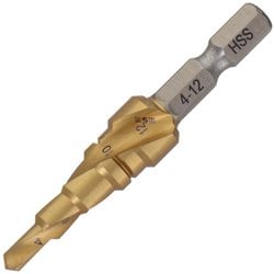 チタンコーティング スパイラルステップドリル 5段(4～12mm) STP-1