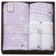 IS7650-PU [今治タオル 桜おり布 タオルセット パープル]