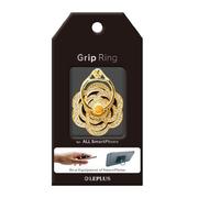 LP-SMRG01SFDBK [スマートフォンリング Grip Ring Rhinestone Flower ゴールド/ブラック]