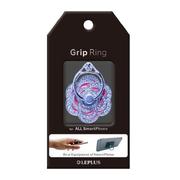 LP-SMRG01SFDRD [スマートフォンリング Grip Ring Rhinestone Flower シルバー/レッド]