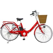 折りたたみ電動アシスト自転車 26型 変速なし レッド KH-DCY100 RE