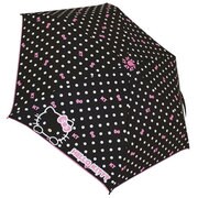 キャラクター 折りたたみ傘 53cm ハローキティ キティリボンブラック [90088]