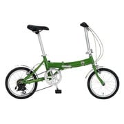 折りたたみ自転車 16型 外装6段変速 グリーン AL-FDB166
