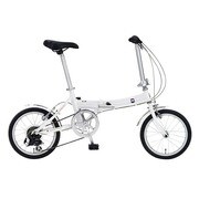 折りたたみ自転車 16型 外装6段変速 ホワイト AL-FDB166