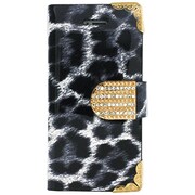 14IE7-1-GRY [MORE CRYSTAL プリンセスコレクション iPhone 6 Plus/6s Plus 5.5インチ専用ケース ダイアモンドラインストーン カードポケット2個付 グレー]