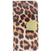14ID7-1-GLD [MORE CRYSTAL プリンセスコレクション iPhone 6/6s 4.7インチ専用ケース ダイアモンドラインストーン カードポケット2個付き ゴールド]