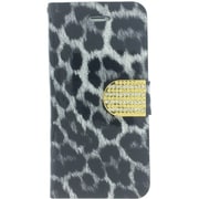 14ID7-1-GRY [MORE CRYSTAL プリンセスコレクション iPhone 6/6s 4.7インチ専用ケース ダイアモンドラインストーン カードポケット2個付き グレー]