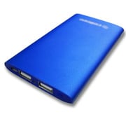 大容量薄型フラットUSBモバイルバッテリー 6000mAh ブルー PSY6000A-BL